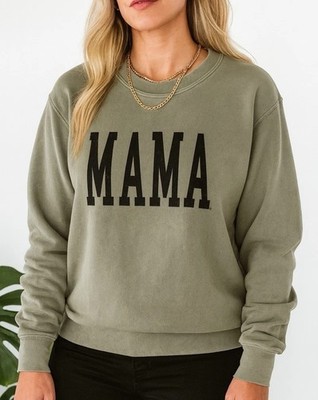 Women's crewneck Sz Sm MAMA mom Sweatshirt Sweater Green Boho acid wash Lounge
