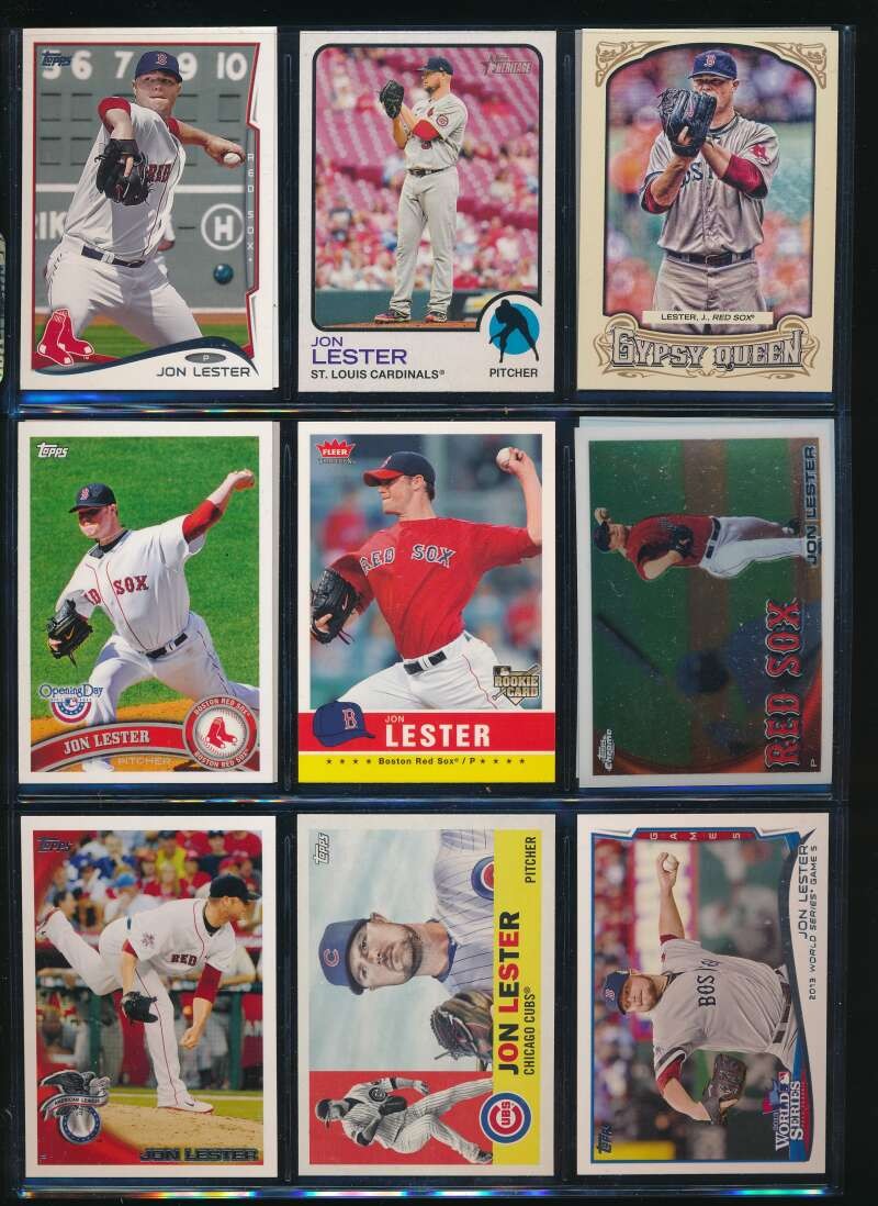Lot (13) 2006 Fleer Topps Jon Lester #54 323 206 85 220 10 258 158 229 etc CT165