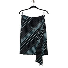 Vintage y2k Asymmetrical Skirt Belted Tie Stripe Stretch Fairy Whimsy Goth