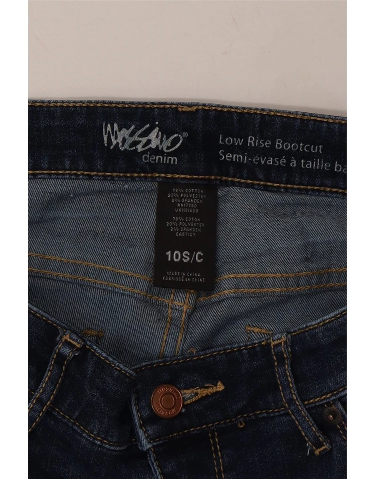 Pantalones de mezclilla MOSSIMO para mujer cintura baja corte boot EE. UU. 10 grandes W32 L30 azul algodón BL02 Foto 3 de 3