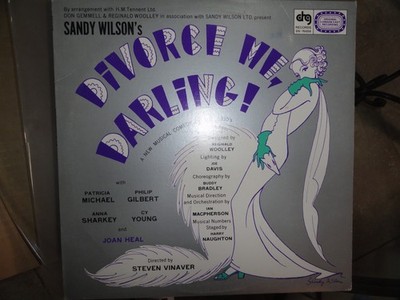 VINYL RECORD LP S DIVORCE ME DARLING ORIGINAL LONDON CAST RECORDING DRG DS-15009