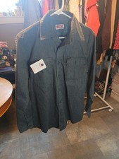NEW Wrangler Flex for Comfort Flex Fit Men S Gray Long Sleeve Button-Up Pockets