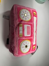 New FAO Schwarz Boombox Pink Rock Glam 10 in Plush Toy Valentines B-day
