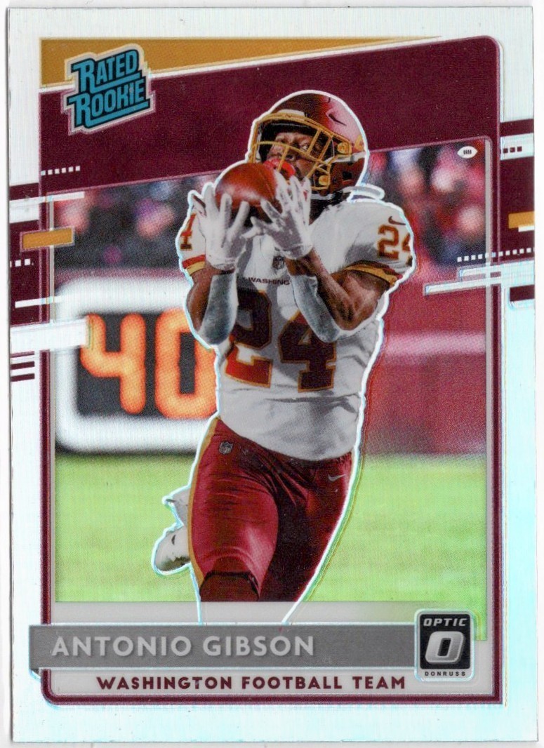 2020 Panini Donruss Optic Rated Rookie Holo Prizm Antonio Gibson Card #185