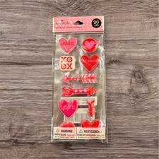 Vintage Hallmark Puffy Hearts Arrows And X s And O s Puffy Valentines Stickers 2