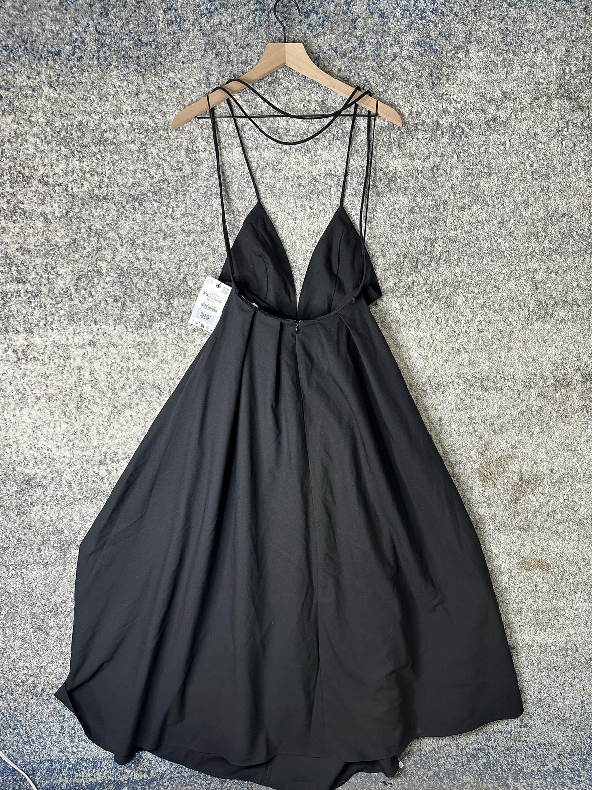 Zara Dress Womens XS Black Strappy Maxi V Neck Open Back Formal Evening Party thumbnail 11