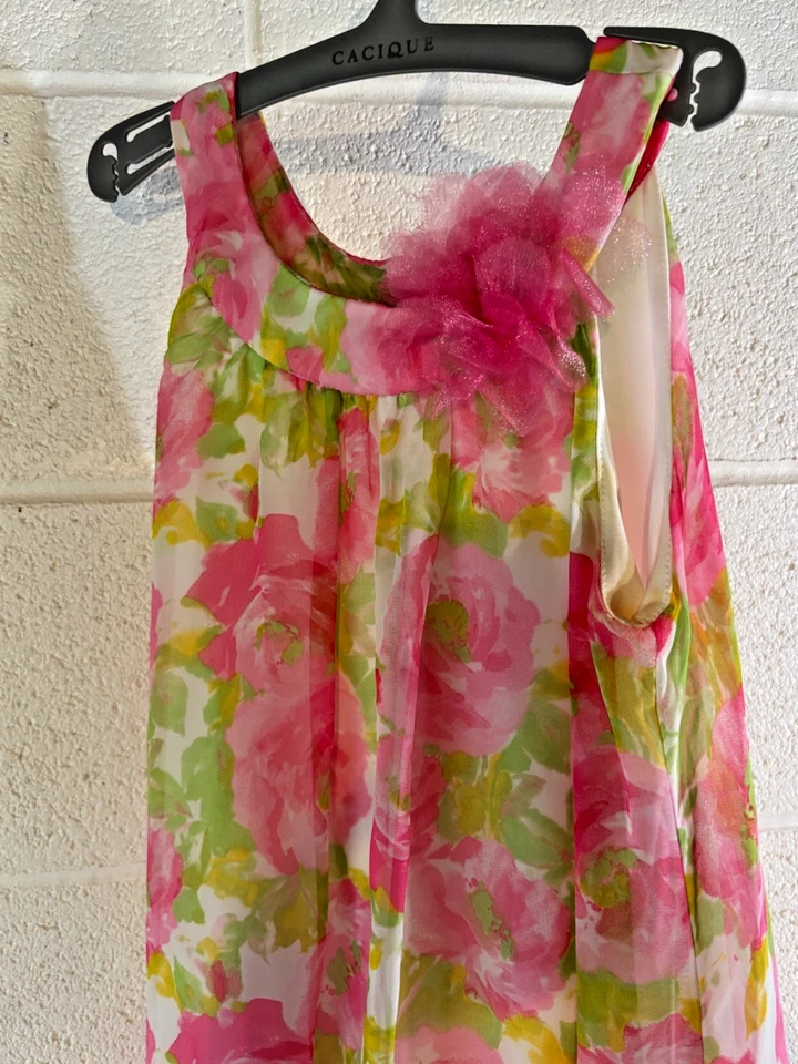 Jona Michelle Vestido Floral Rosa y Blanco Niñas Talla 6 Foto 4 de 4