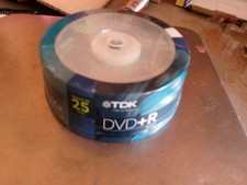 TDK DVD R Recordable 1-16x 4.7 GB 25 Pack Factory Sealed  A