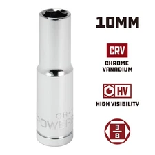 Powerbuilt 3/8 Inch Drive x 10 MM 6 Point Deep Socket - 641210