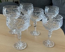 Bohemia Crystal Glas, Weingläser, Rotweingläser 6 St. alt Top Zustand