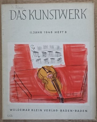 Caravaggio / Paul Klee / Raoul Dufy /  Ewald Mataré - Das Kunstwerk 8 / 1948.