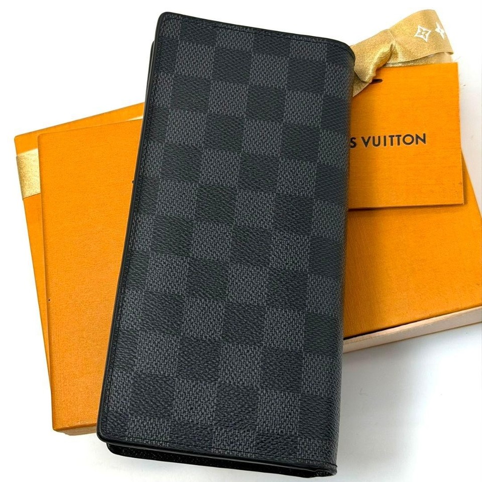 Louis Vuitton Damier Graphite Portefeuille Brazza Wallet Black From ...