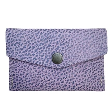 Portland Leather Goods Mini Envelope Wallet Card Case Unicorn Lilac Purple