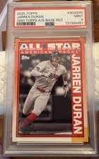 2025 Topps Jarren Duran Gem Mint 9 , 1990 Topps A/S Based Red #90AS45 Allstar