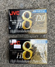 JVC HI8 Metal 8mm Video Cassette 120 HMP NTSC High Resolution  Pure Color