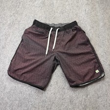 Vuori Banks Shorts Men M Red Performance Stretch 9" Zipped Pockets