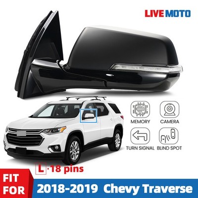 Side Mirror For 2018-2019 Chevy Traverse W/Turn Signal &BSD W/Camera 18 pin Left