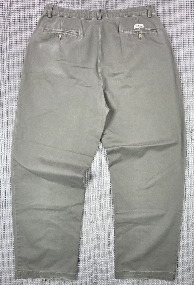 Polo Ralph Lauren Para Hombre Plisado Oliva Andrew Chino 34x30 Desvanecido Desvanecido De Colección Años 90 Foto 4 de 4