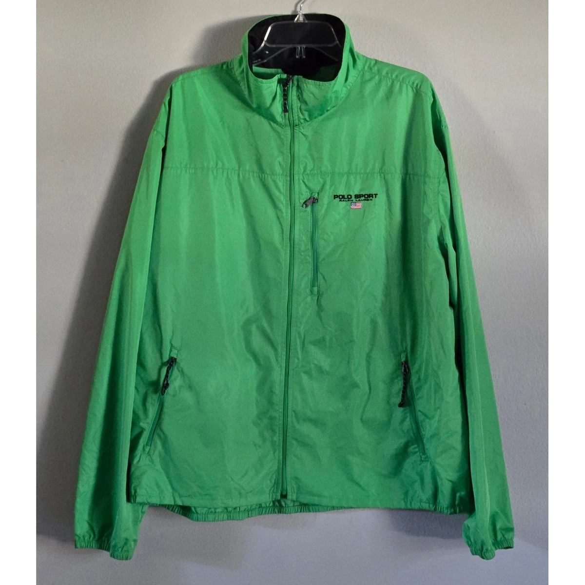 Polo Sport Ralph Lauren Green Windbreaker Jacket Mens XXL Full Zip