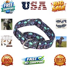 Martingale Dog Collar 1.5 Inch Wide Heavy Duty Skull Design for Large Dogs