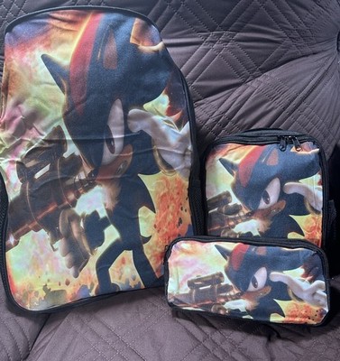 Sonic the Hedgehog Backpack Lunch Bag Pencil Bag Cartoon Backpack 3pcs Set