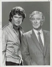1982 Press Photo David Hasselhoff, Edward Mulhare star in "Knight Rider"