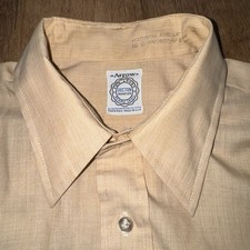 Vtg 60s Arrow Shirt Sanforized Cum Laude Decton Broadcloth MCM USA Mens Large 16