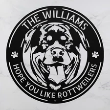 Personalized Rottweiler Dog Metal Sign Custom Decor for Home or Pet Owner Gifts
