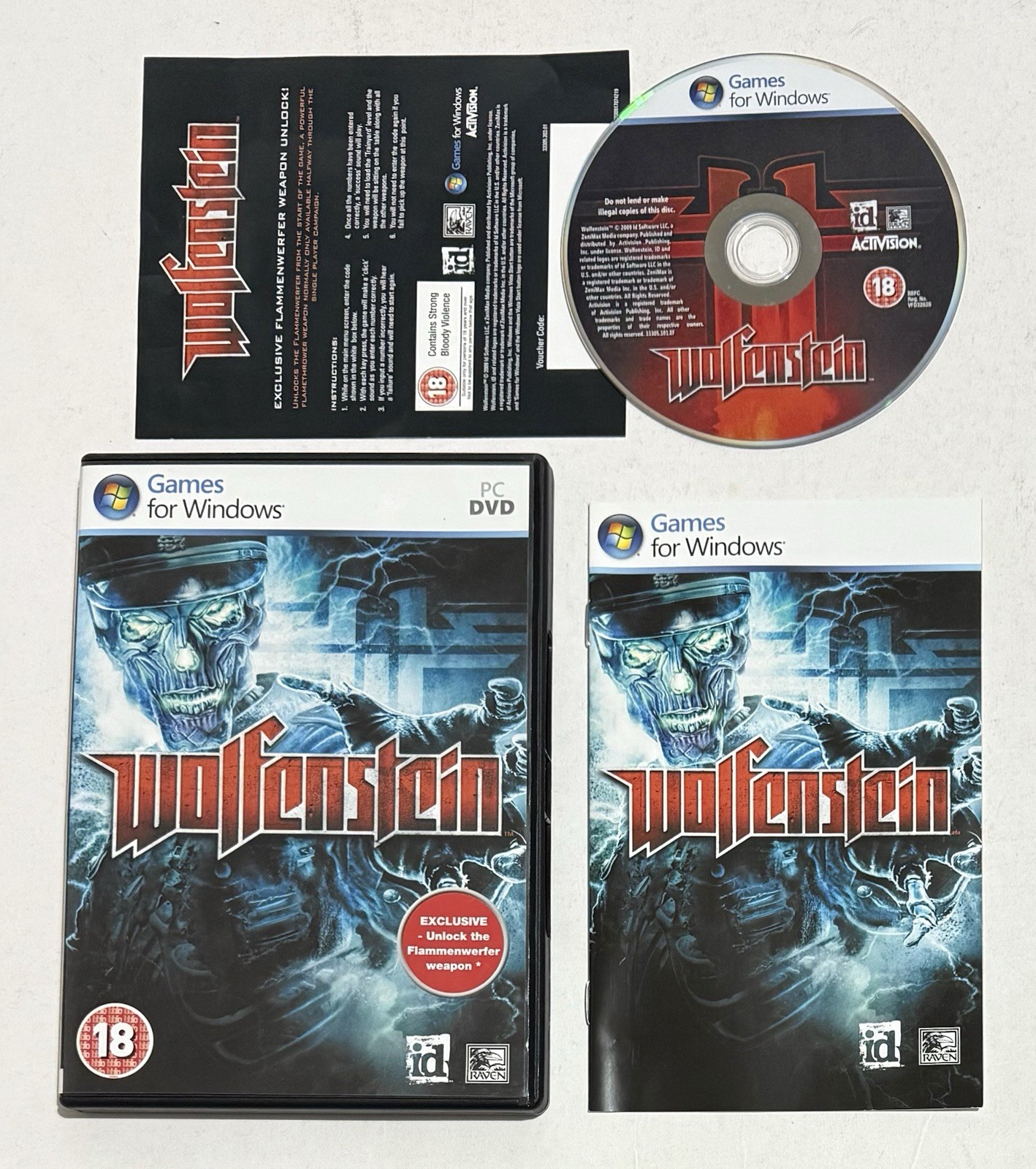 Wolfenstein PC DVD-ROM ID Software Complete PAL