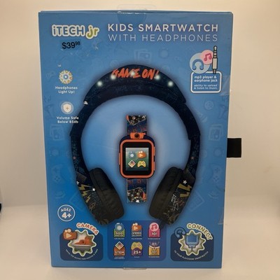 itech jr Kids Smartwatch with Headphones  3+ MP3 Camera Record 25+ Game STEM
