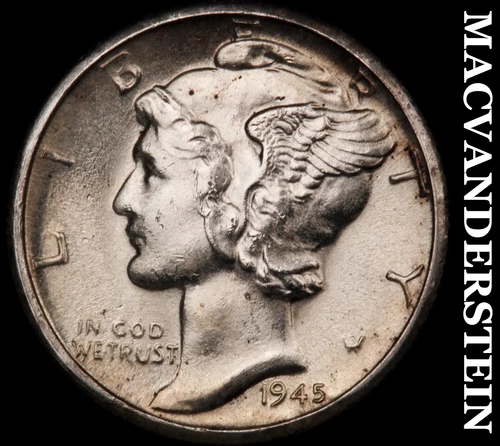 1945-D Mercury Dime- Super Choice Gem Brilliant Uncirculated++++ Luster #i2038