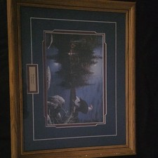 Jim Hansel Reflections Bald Eagle Lake Forest Realism Matted Framed Art Print