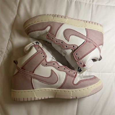 Nike Dunk  85  Pink Denim   cream, denim combo with red stitching  