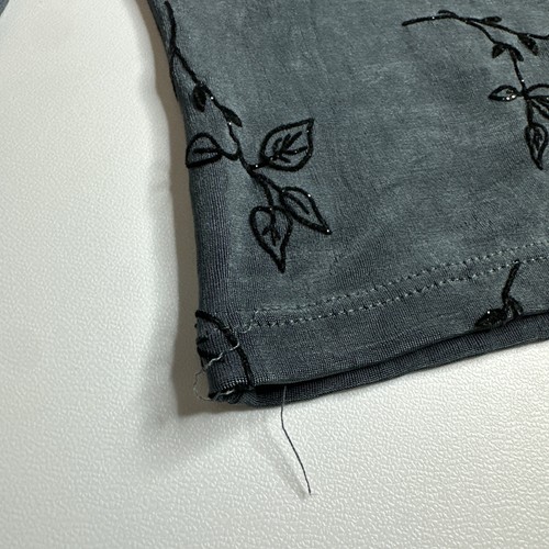 Per Angelo Donna Velvet Wrap Top XS Floral Embroidered Italy Y2K Grungecore - Picture 8 of 12