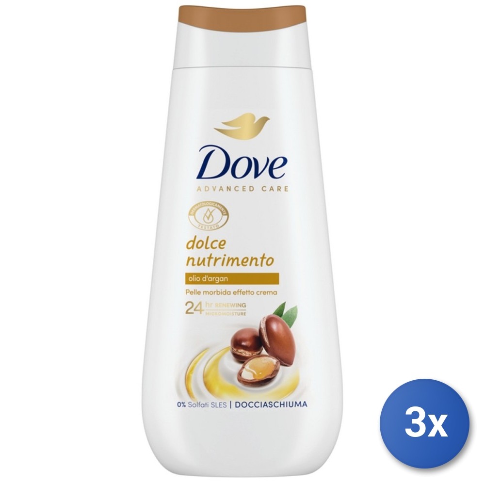 3X Dove Shower Gel 225 ML. Argan
