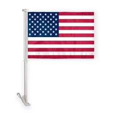 American Flag for Car Double Sided USA Car Flag 12X18 Pole, For Car, Truck, Boat