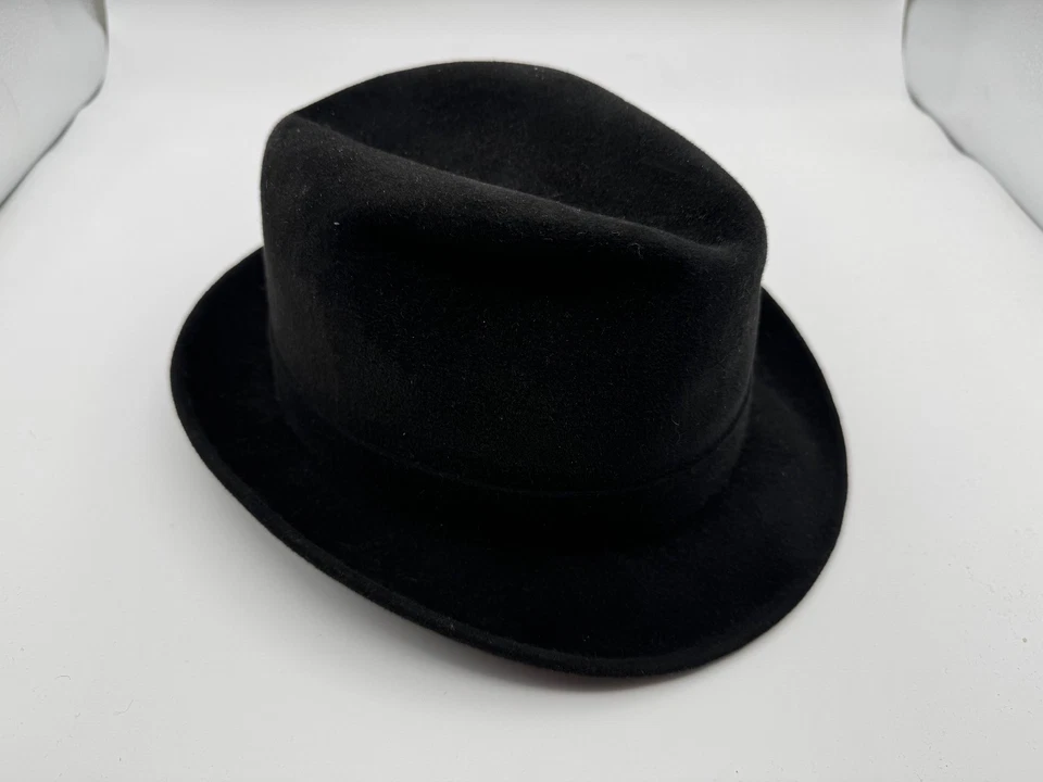 Pedigreed чистокровный De Luxe Fedora молескин отделка черный размер 7 закатанный край - Изображение 3 из 4