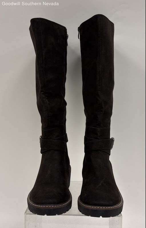 Luoika Women's Black Suede Knee-High Boots - Size 8.5WW