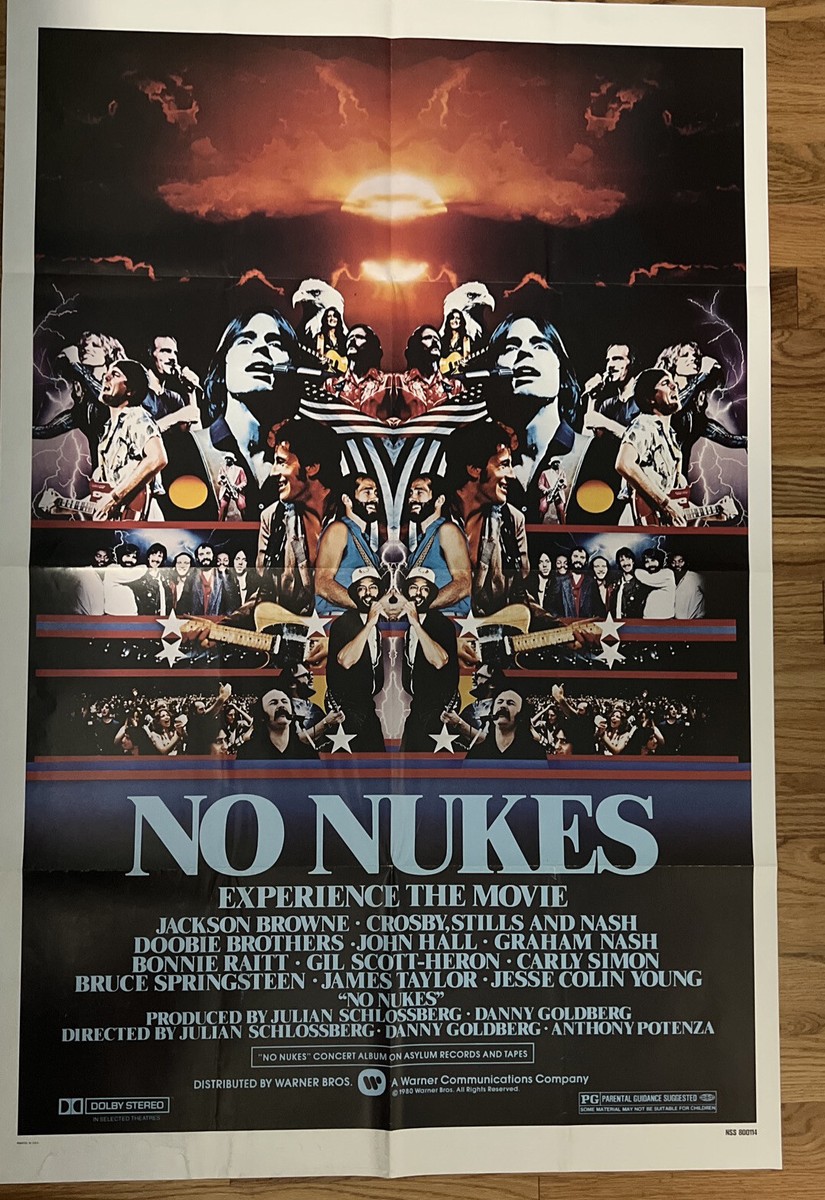 NO NUKES 1980 Original Concert Movie Poster VG folded. 27x41