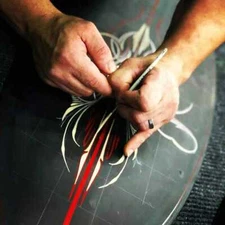 PREMIUM Scrolling Pinstriping #1 Lite Saber L.H. Brush by Von Dago ~ PRO'S KNOW