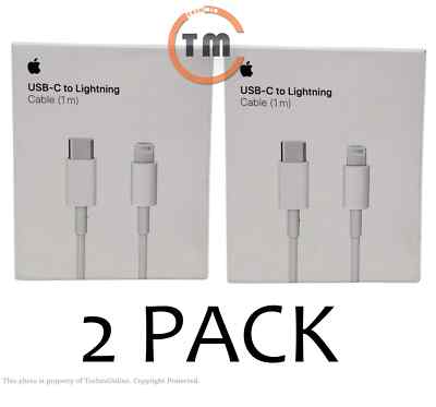 Lot of 2 Apple 3.3' (1M) USB-C to Lightning Charging Cable Original (MX0K2AM/A) 