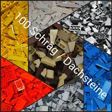 100 x Lego  Dachsteine Schräg Slope Rot Blau...