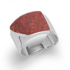 UVP 99,00€ DUR Schmuck Ring KORALLE Silber 925/- rhodiniert (R4868)