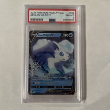 PSA 8 Alolan Vulpix V 033/203 Gem Mint Holiday Calendar 2023
