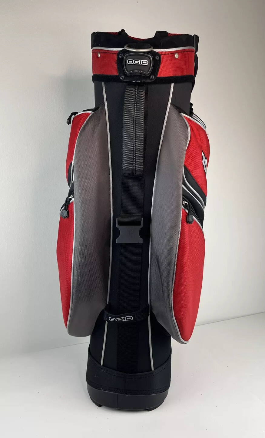 Ogio Atlas Red Uniter Golf Cart Bag 15 WayRain CoverStrap eBay