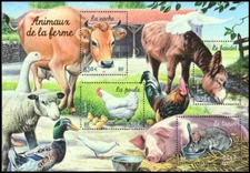 FRANCE 3021a - Farm Animals "Souvenir Sheet" (pb94947)