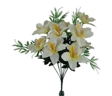 Orchid Bush with Greenery 12 Stems 19in Cream