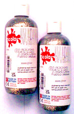 2 LARGE x 300ml Scola  GLITTER SILVER CRAFT READY MIXED PAINT