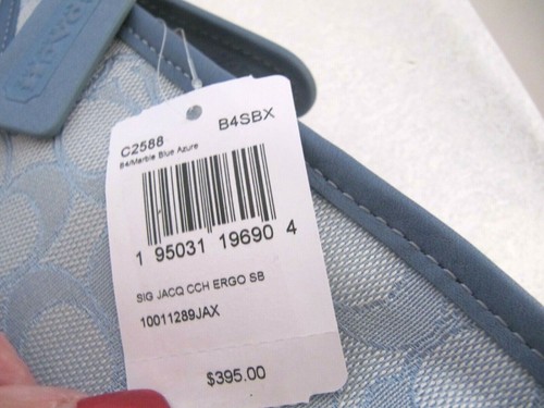Bolso de Hombro Coach C2588 Ergo Firma Jacquard Mármol Azul Azul Azul Nuevo con Etiquetas $395 - Imagen 10 de 10