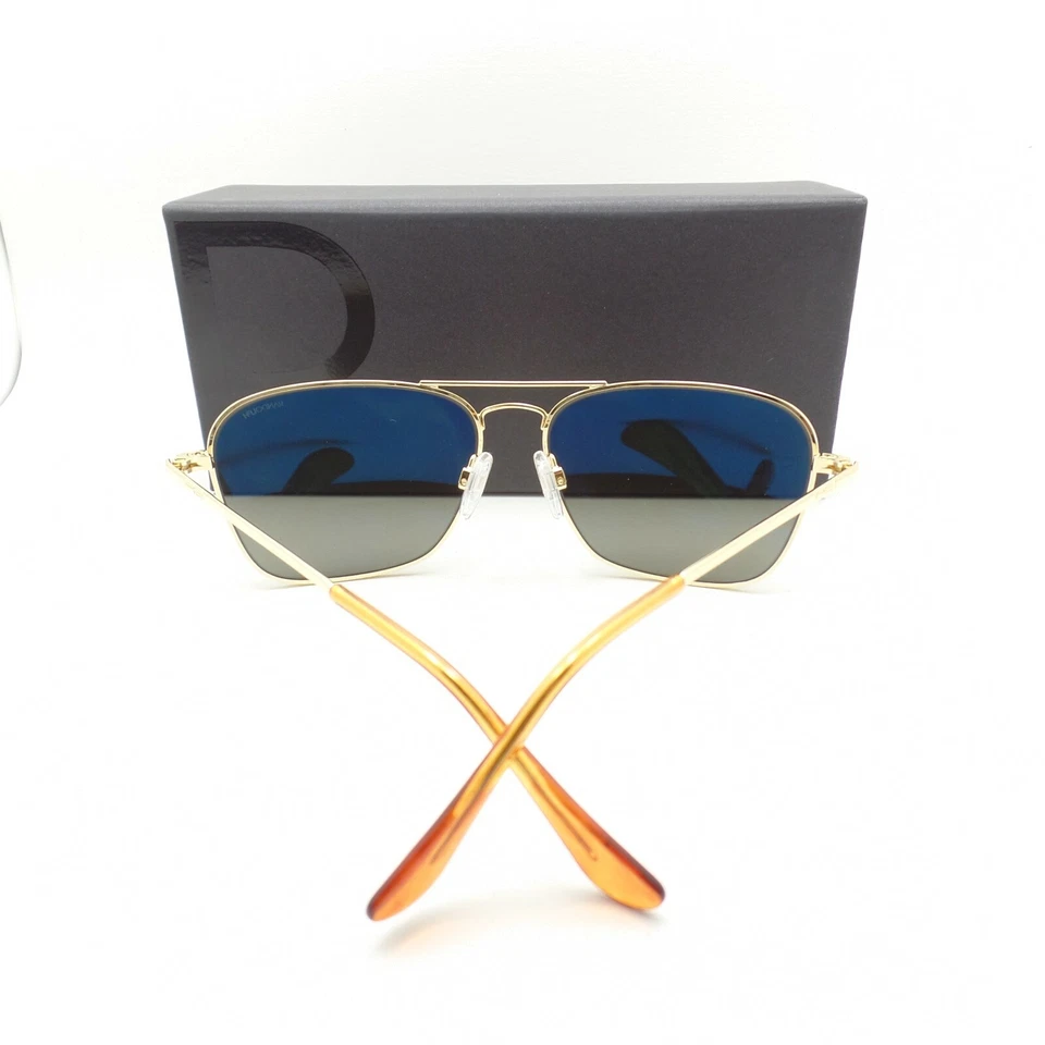 Nuevas gafas de sol Randolph Intruder doradas gris americano 58 mm calavera EE. UU. IR002 Foto 4 de 4